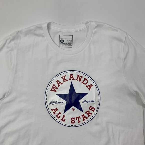 Wakanda All Stars T Shirt Men XL Extra Large White Cotton Crew Neck Short Sleeve - Picture 3 of 9